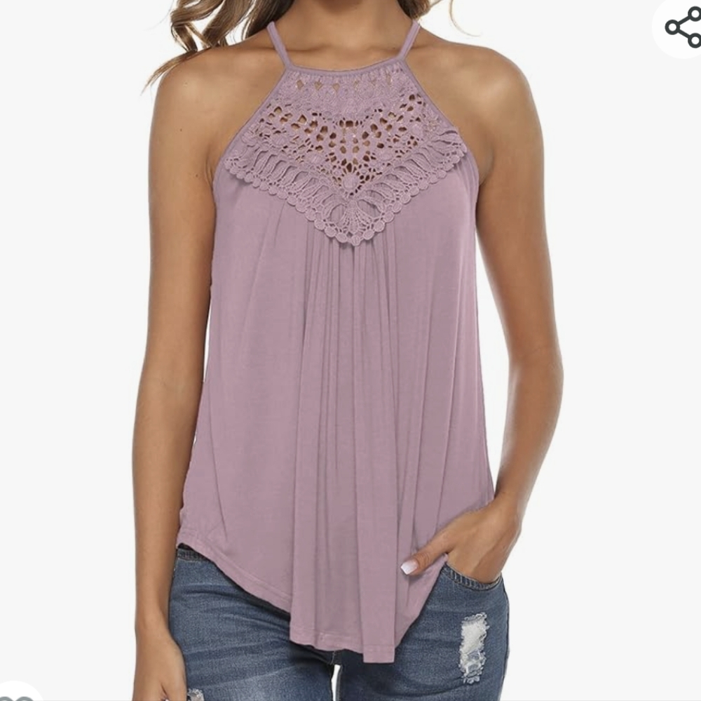 Lace Sleeveless Halter top